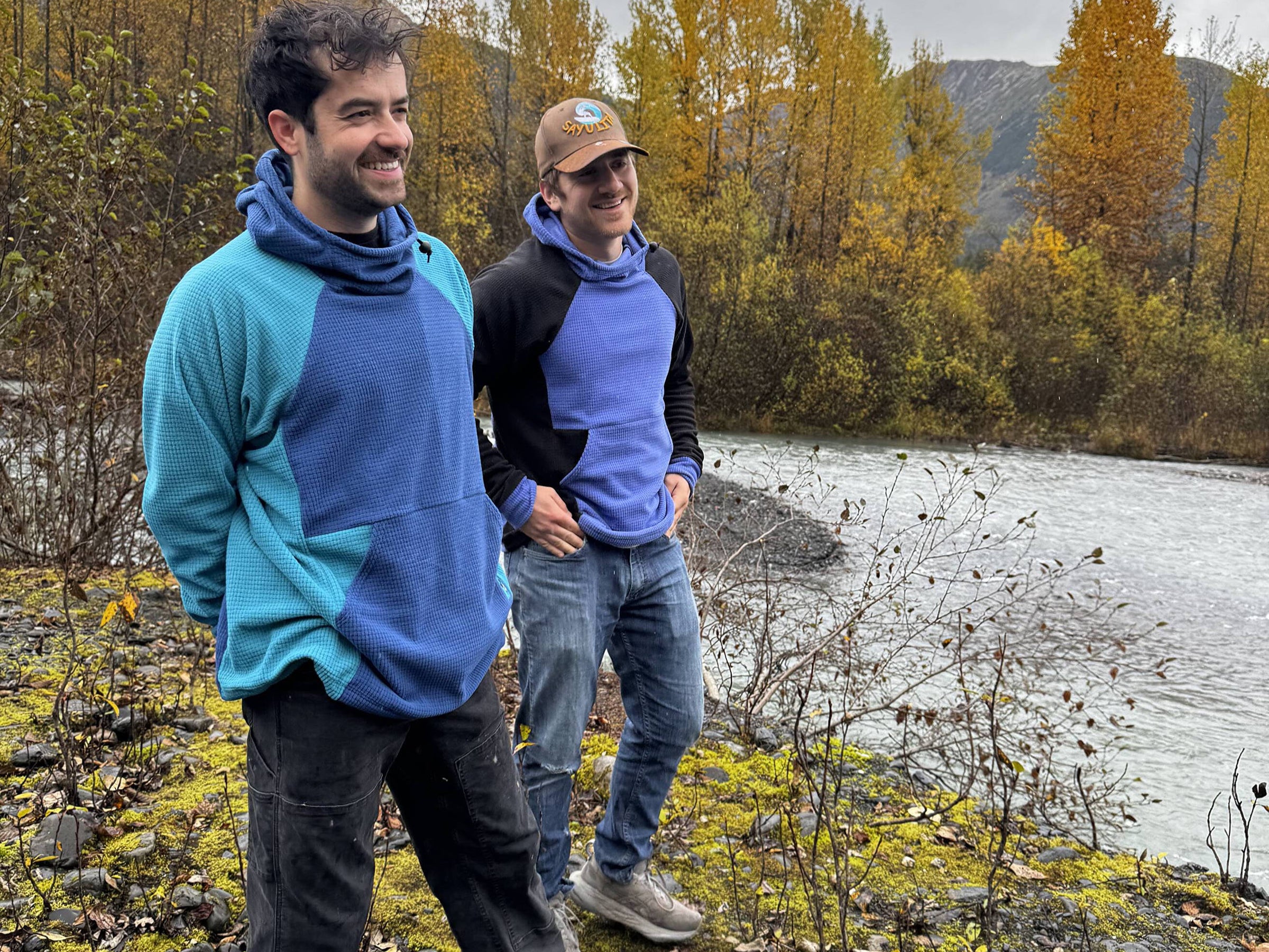 Peak Retriever Fleece Hood and Hat in Teal and Black Bundle Home | Peak Retriever Fleecewear main image 2
